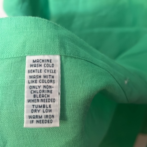 Ralph Lauren Classic Fit Green Linen Short Sleeve Button Down Shirt size XL - Picture 6 of 6